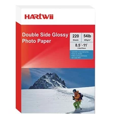 220 Sheets Double-Sided Glossy Photo Paper 8.5x11 54lb 200gsm Inkjet Use
