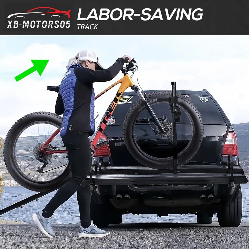 2 EBike Fat Tire Bike Rack W/ Ramp E-Bike Platform for SUV Car Truck Van 200Lbs - Image 2 of 4
