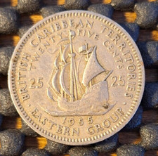 BRITISH CARIBBEAN TERRITORIES 1955 25 CENTS