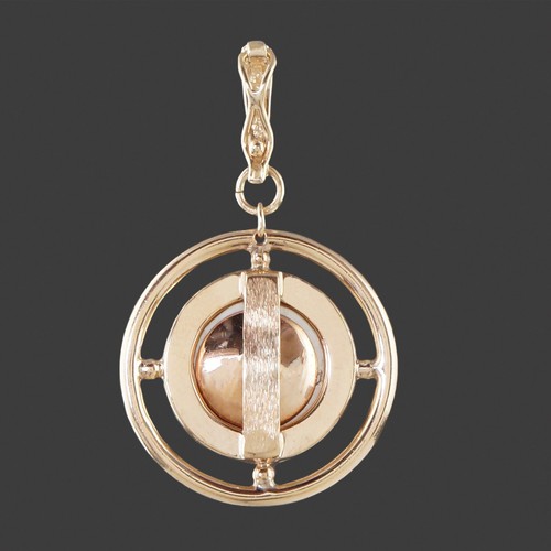 Modernist Solid 14K Yellow Gold & OMC Diamond & MO Pearl Estate Enhancer Pendant - Picture 2 of 7