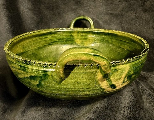 Earthenware Clay Oaxaca Drip Ware Bowl Mexico C-1930s - Picture 4 of 16