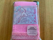 New Just Imagine footless tights hot pink nylon spandex lace dance size 7 - 10