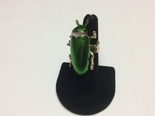 Rare Beetleinsect Ring With Stonesadjustable Bandnew Old Stock - J848