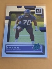 2022 Donruss Rated Rookies Evan Neal Silver Press Proof /100& RR#398 Giants Nice