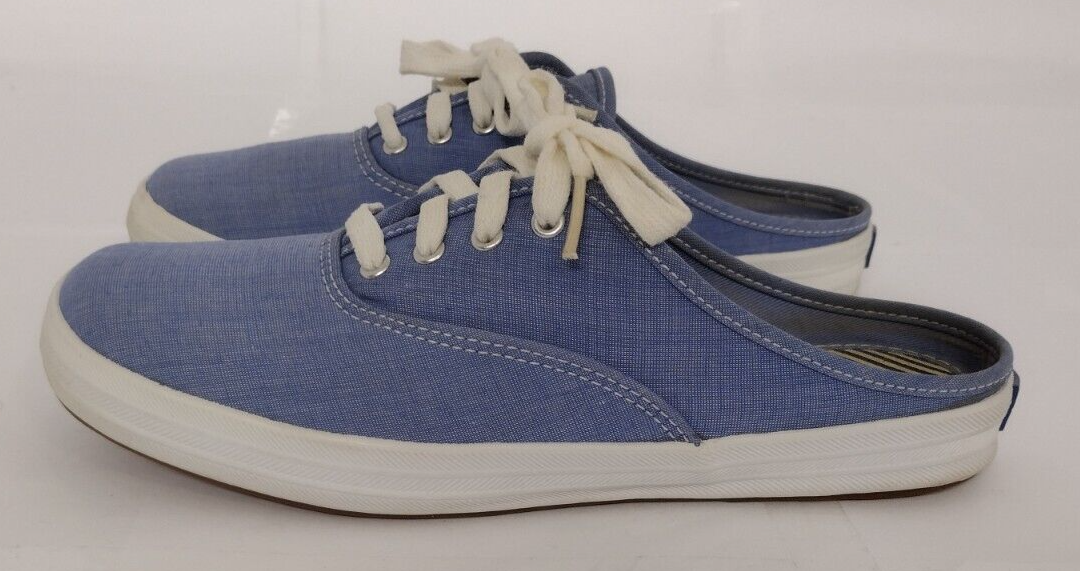 Keds Women's Kickstart Mule Slip on Chambray Tie Sneaker Size