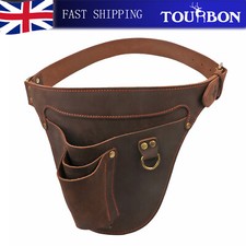 TOURBON Vintage Leather Garden Tools Belt Holster Florists Farmer Utility Pouch