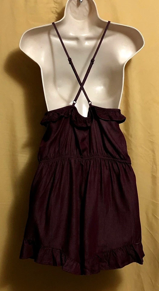 Ambiance Juniors Damas Vino Borgoña 1 pieza Mameluco Mono Ajustable correas volantes L Foto 4 de 4