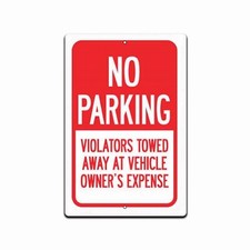 No Parking Sign Rust-Free Weatherproof Aluminum Warning Sign 8x12 In
