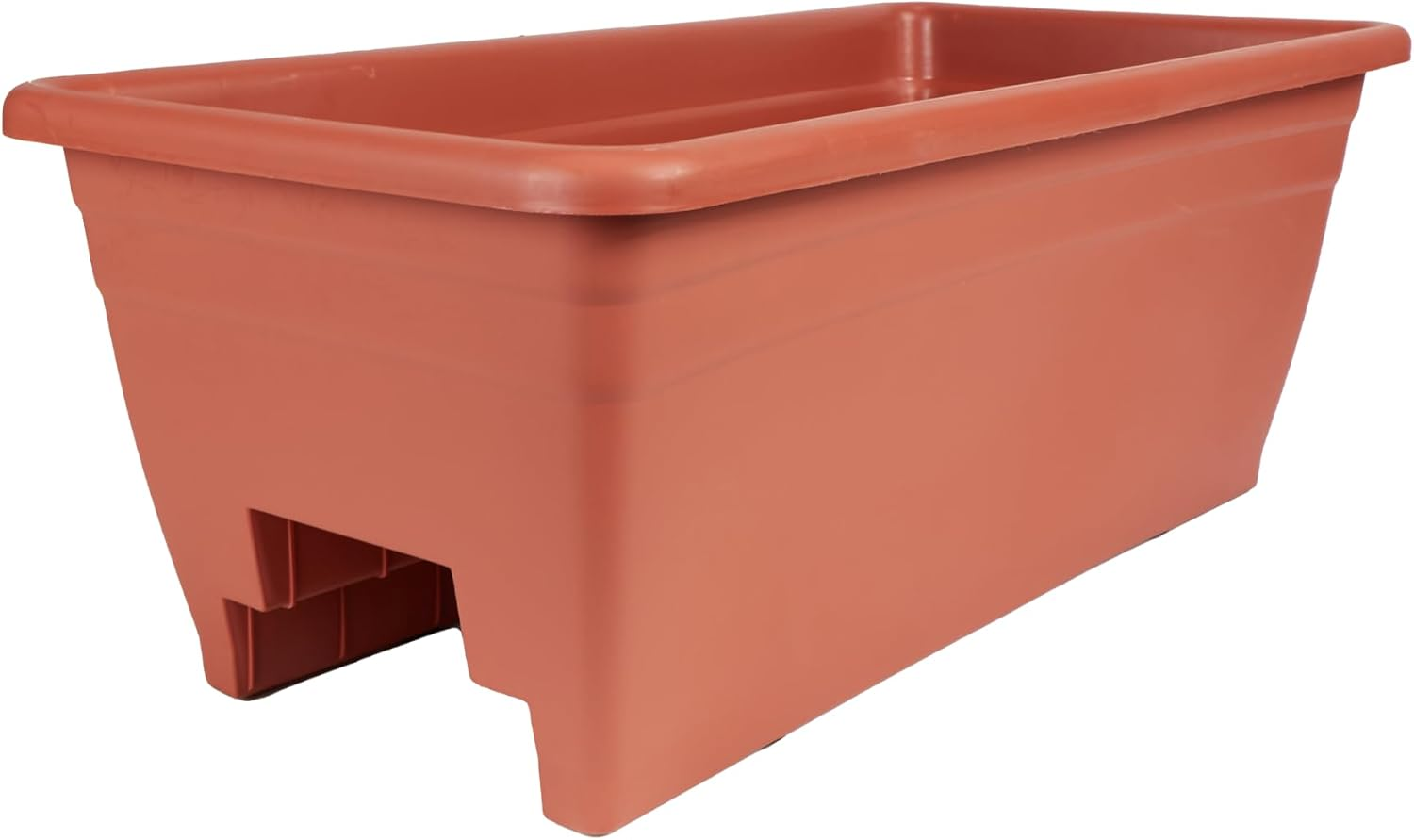 24 Inch Deck Railing Planter Box - Decorative Lightweight Weatherproof Plastic P
