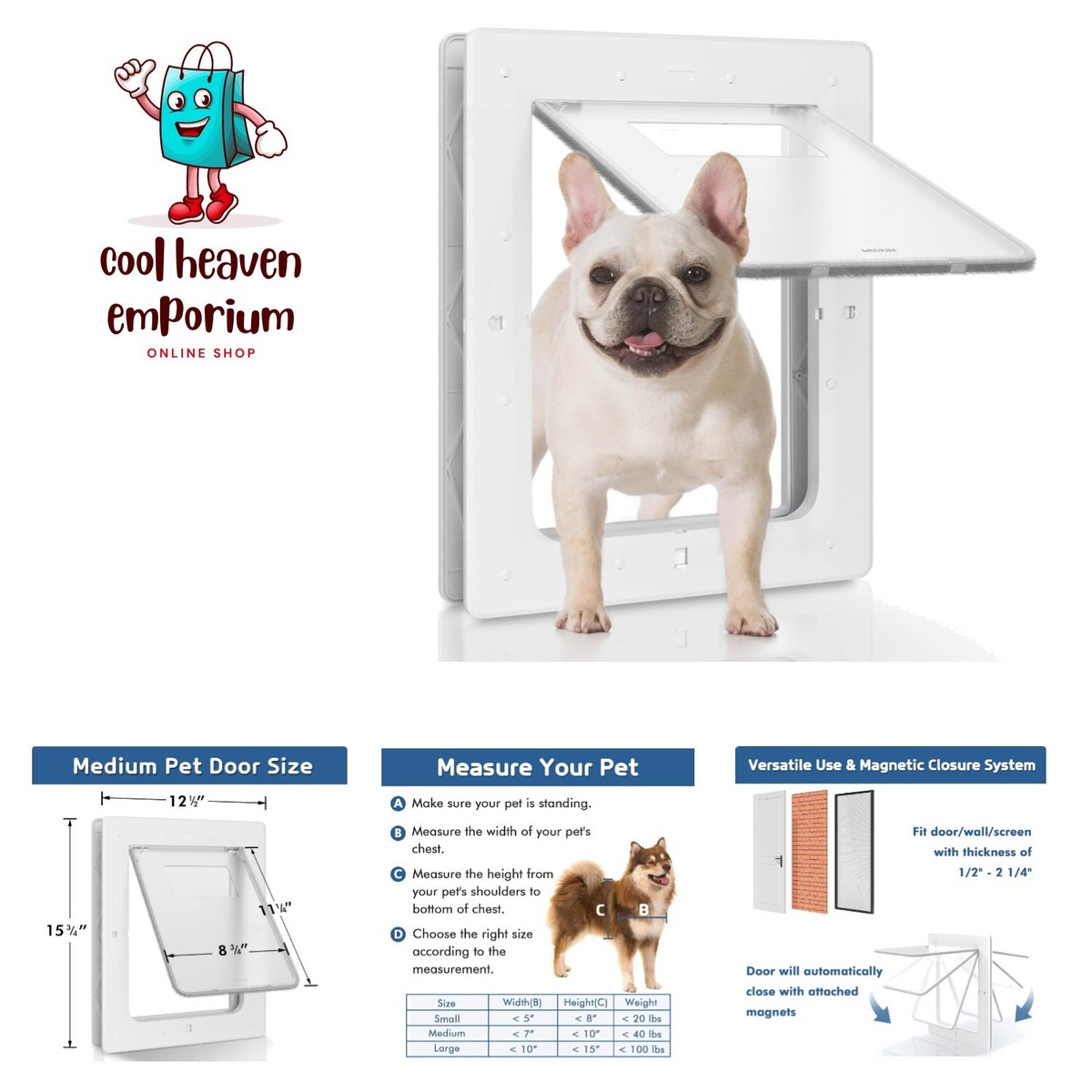 Dog Mate Medium Dog Door Dimensions Dog Mate Medium Dog Door Brown