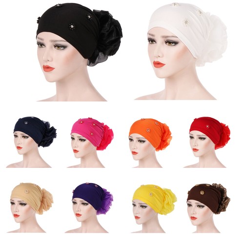 Muslim Women Cancer Chemo Hat Hijab Hair Loss Head Scarf Turban Cap Wrap Cover