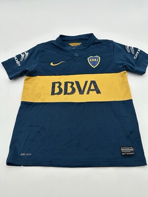 CABJボカジュニアーズ ナイキ サッカーユニフォーム M BBVAスポンサー Bbva CabJ Jersey Youth Boy Small Blue Graphic Print Henley