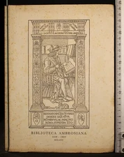 BIBLIOTECA AMBROSIANA MILANO 1609-1959. AA.VV. ALTIMANI CLICHÉ.