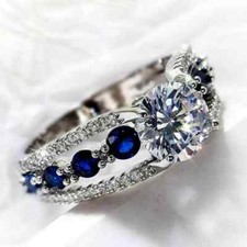 2Ct Lab Created Diamond Halo Engagement Wedding Ring 14K White Gold Finish