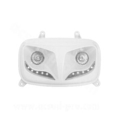 MASCHERA 2 FARI ALOGENI E FILA LED LEDS PER SCOOTER 50 BOOSTER BWS 2004 BIANCA