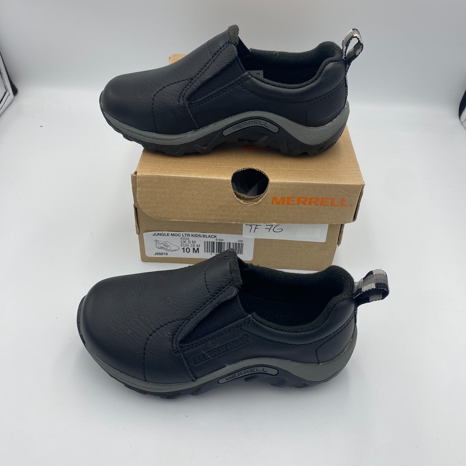 Mocassini mocassini slip on Big Kids 10 M Merrell Jungle Moc in pelle nera J95619