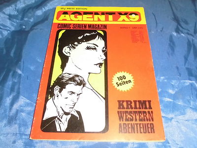 01 : AGENT X 9 , COMIC  Band 1 , ILLU PRESS Edition 1976 , Krimi / Western ...