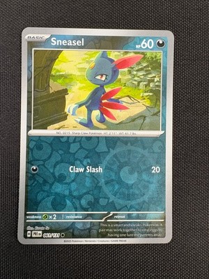 Sneasel 061/131 Common Prismatic Evolutions Pokemon Reverse Holo Near Mint