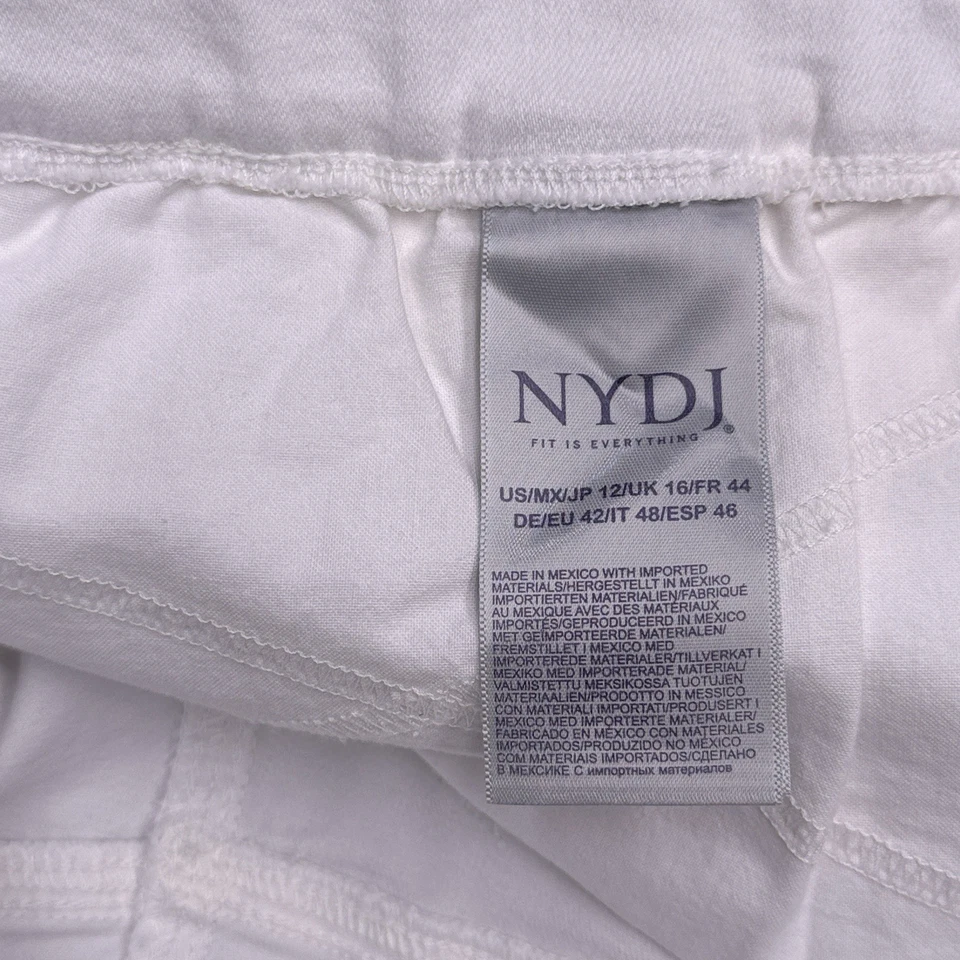 NYDJ Pull On Shorts Womens 12 White High Rise Stretch Rolled Cuff - Image 4 of 4