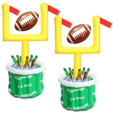 Gemscream Inflatable Football Drink Cooler 20.5x39in Green 2 Pcs