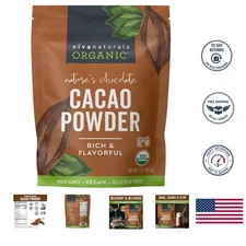 Organic Cacao Powder 2 lb - Unsweetened, Rich Chocolate Flavor for Baking & S...