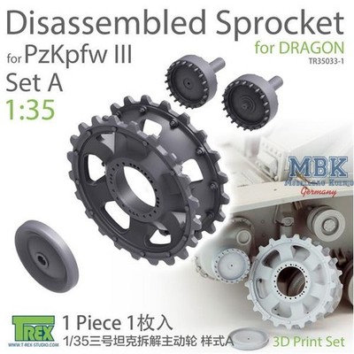 T-Rex Studio TREX35033-1 PzKpfw III Disassembled Sprocket Set A for DRAGON