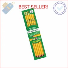 Ticonderoga Wood-Cased Pencils, Pre-Sharpened, 2 HB Soft, Yellow, 12 Count