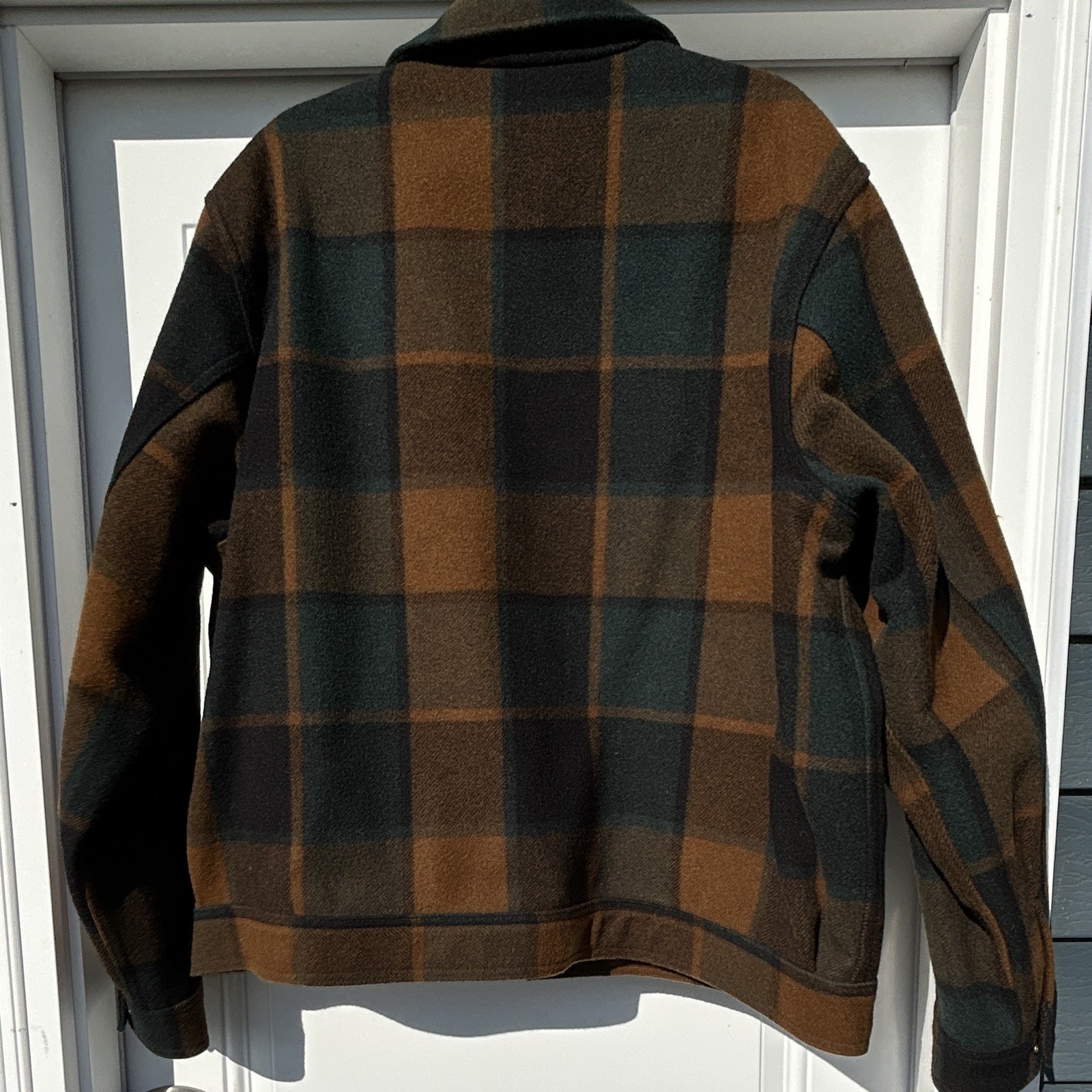 Filson Mackinaw Wool Plaid Work Jacket Collared Button Front Brown Green 2XL - second product detail image