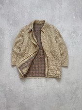 Vintage Burberrys 90s Nova Check Beige Quilted Coat Jacket Logo Casual