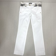 Roberto Cavalli Vintage White Belted Trousers