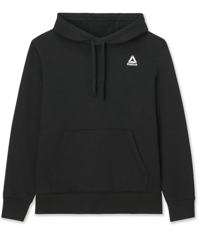 Reebok Men's Black Pullover Long Sleeve Hooded Sweatshirt Fleece Hoodie: M-3XL
