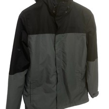 Magellan Outdoors Rain Hood Jacket Full Zip Fleece Lined Men Small Black Gray