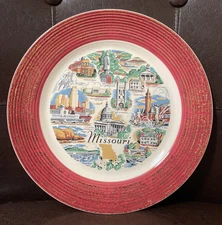 Vintage Sandrs Mfg Co Missouri State Collectors Plate 9 1/2" USA