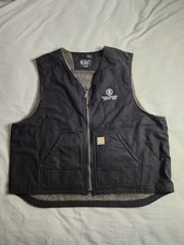 Carhartt Sherpa Lined Duck Canvas Vest Mens Sz 2XL Black Western 104394 BLK NEW