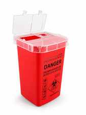 1 Quart Sharps Container Biohazard Needle Dis...