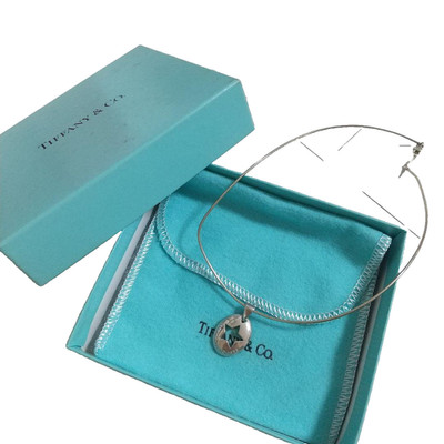 TIFFANY & Co Sterling Silver Stencil Star Pendant Omega Chain Necklace