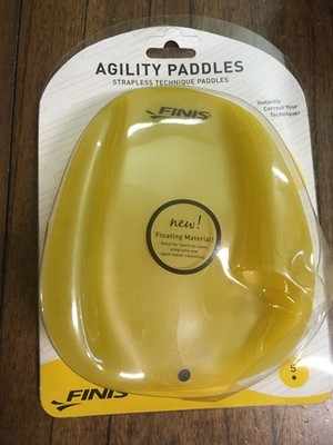 NEW FINIS STRAPLESS Agility Paddles Swim Training Size: Small