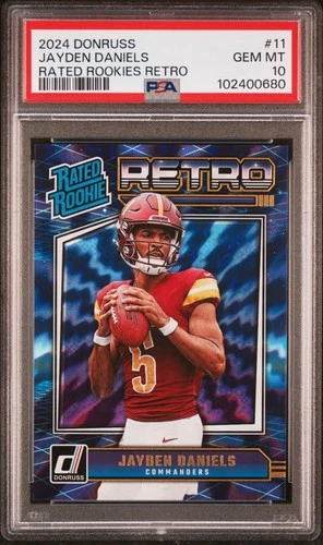 2024 Donruss #11 Jayden Daniels Rated Rookies Retro PSA 10