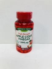 NATURE’s Truth Triple Strength Apple Cider Vinegar 1200mg 60Ct EXP 10/26 
