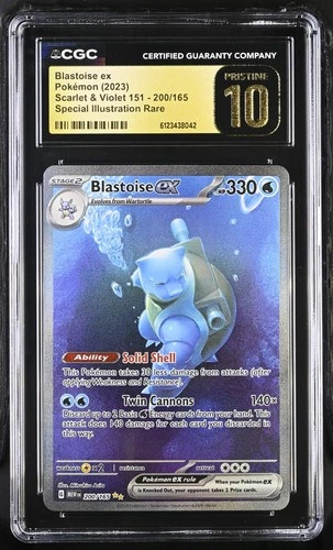 CGC 10 Pristine - Blastoise ex 200/165 SIR Pokemon 151 Scarlet & Violet English