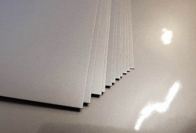 2x4 Blatt LIGHTOR Silver metallic Glanz / White DIN A4 250g EDEL Bastelpapier