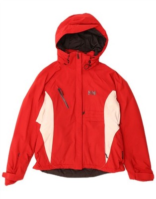 Helly Hansen Damen Windbreaker Jacke mit Kapuze UK 10 Small rot Colourblock DI24