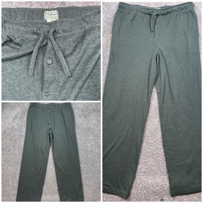 LL Bean Organic Cotton Lounge Pants 508084 Mens Drawstring Green XL NEW