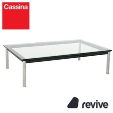 Cassina LC 10-P Glas Chrom Couchtisch Silber Schwarz Bauhaus