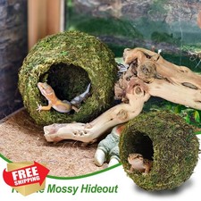 2pcs Gecko Hide Mossy Cave Reptile Humid Hide Decor