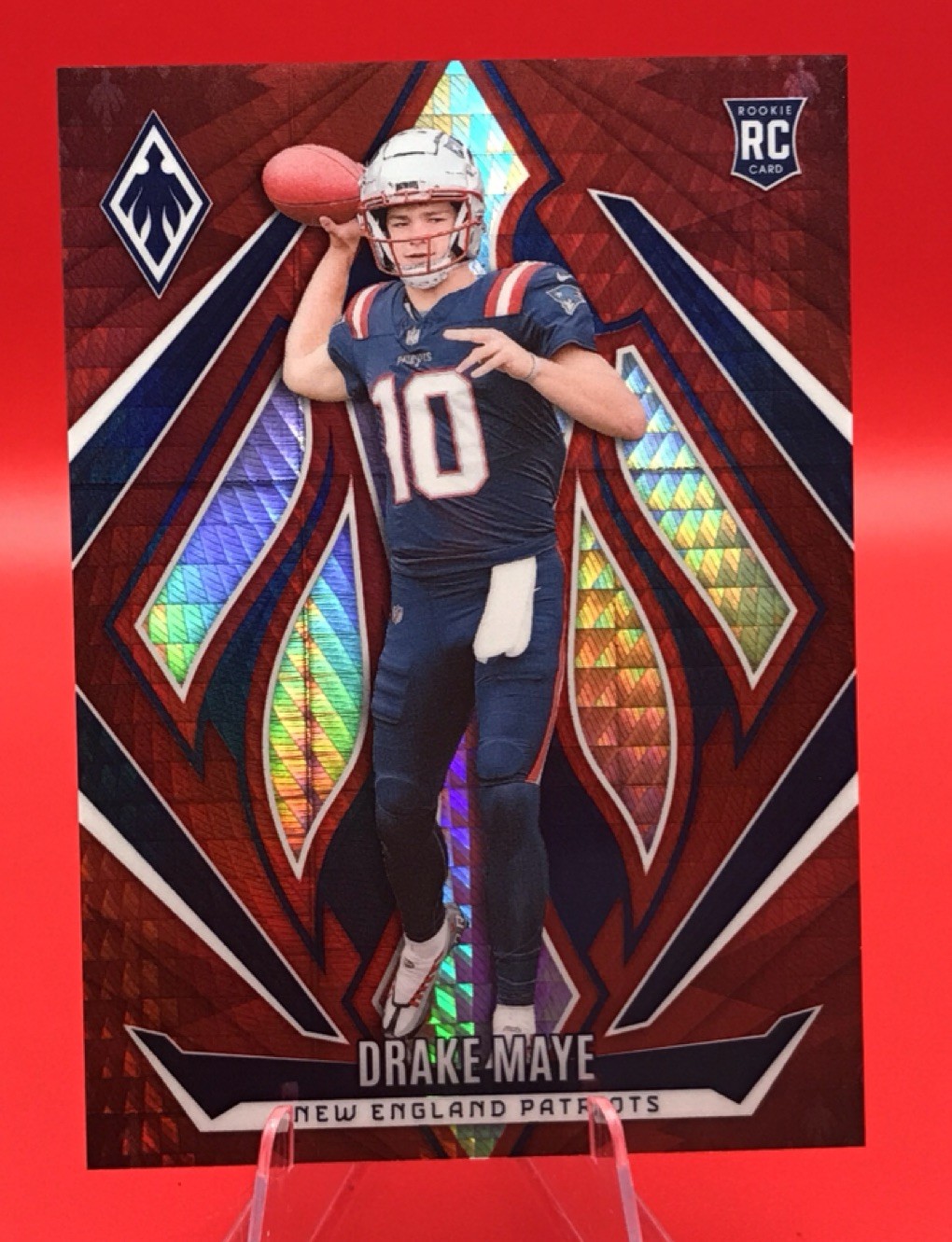 2024 Panini Phoenix Rookie Red Hyper Drake Maye #179 Patriots NFL /140