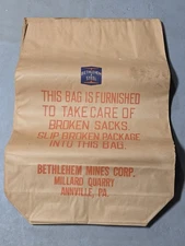 13 Vintage Millard Quarry Annville PA Advertising Bethlehem Steel Mine Sack Bag