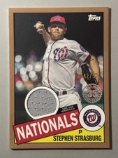 Stephen Strasburg 2020 Topps /50 Gold Game Used Baseball Relic SP #85TR-SS 1985
