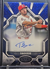 2025 Topps Tier One Thomas Saggese Blue Foil Auto 78/99 #BOA-TSA Cardinals