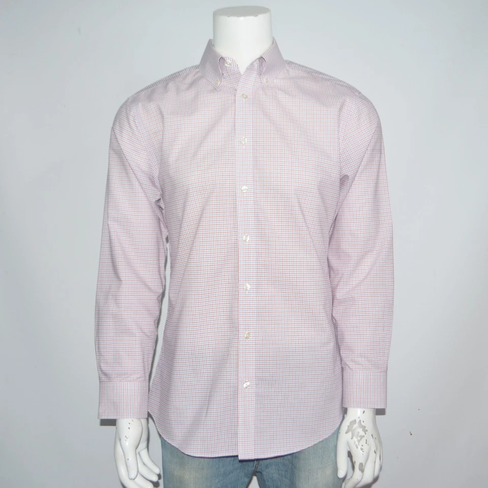 Camisa de vestir CHARLES TYRWHITT ajustada sin hierro roja azul a cuadros de algodón 16,5-34 Foto 2 de 4